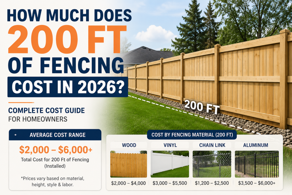How Much Does 200 ft of Fencing Cost in 2026