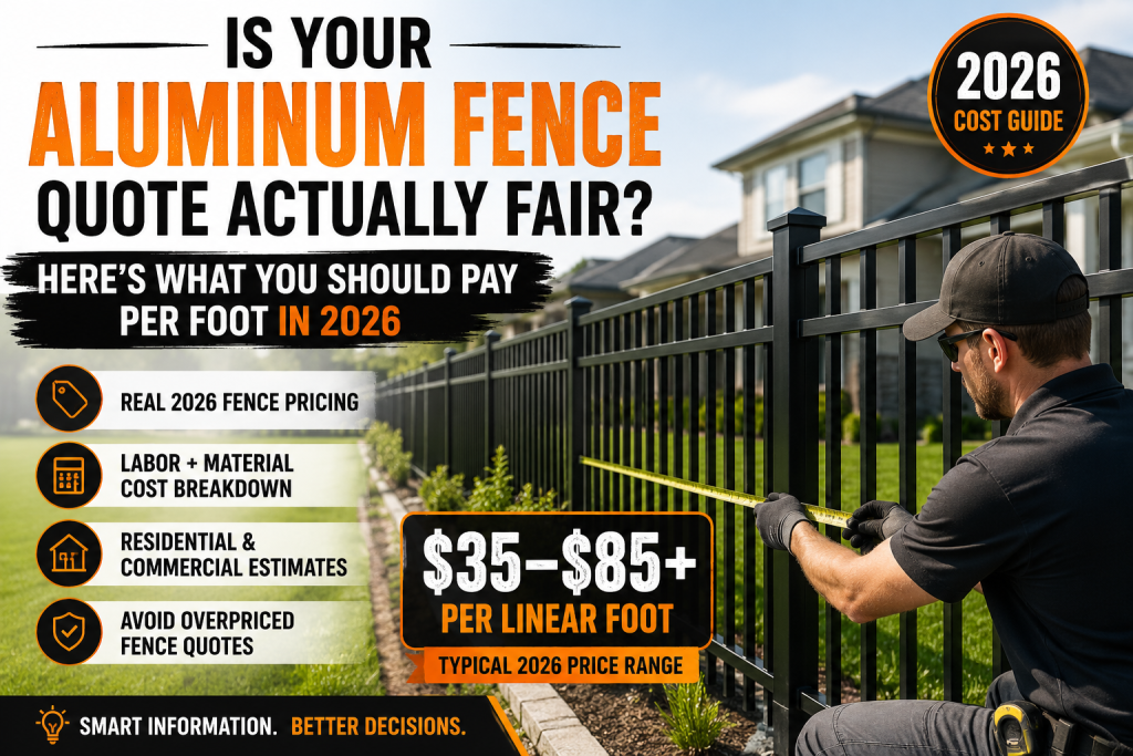 You finally decided on aluminum fencing. Smart move. Now comes the part that makes most homeowners scratch their heads: what's a fair price per foot?